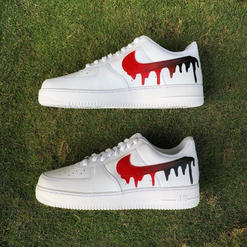 Red Black Drip Air Force 1 Custom - Image 3