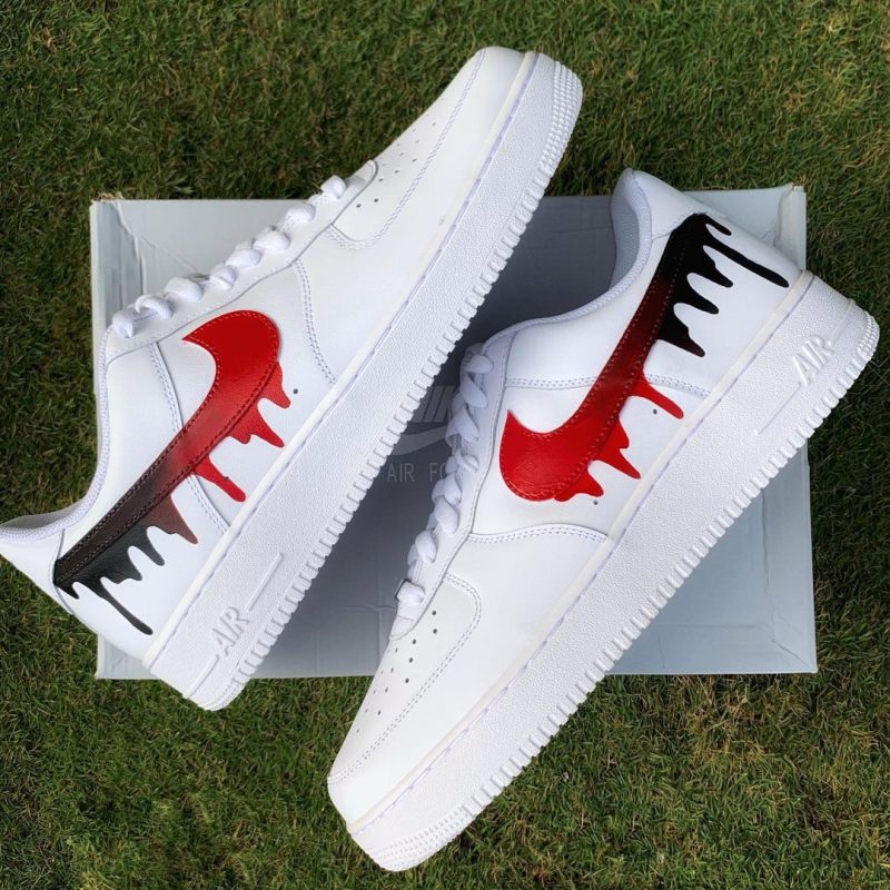 Red Black Drip Air Force 1 Custom - Image 4