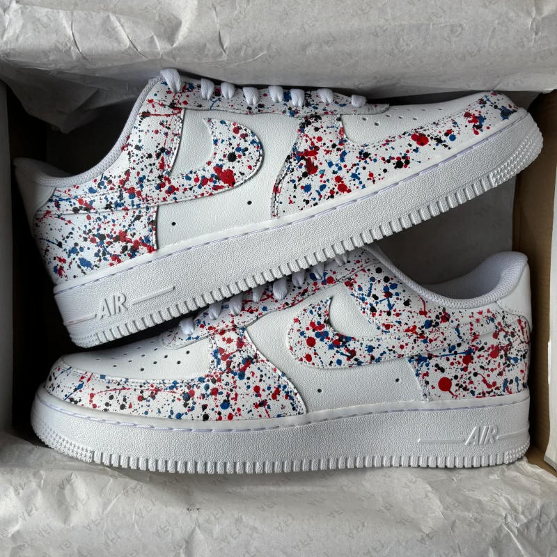 Red Blue Splash Air Force 1 Custom