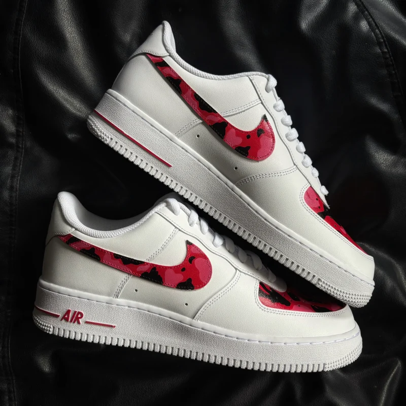 Red Camo Air Force 1 Custom - Image 4