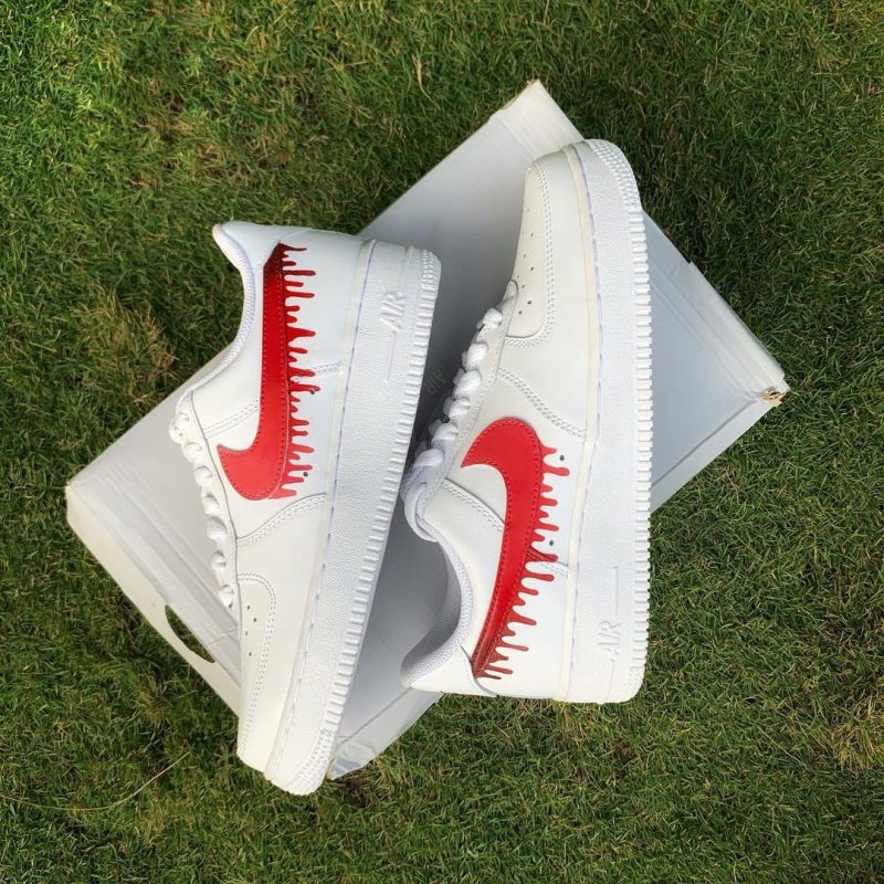 Red Drip Air Force 1 Custom - Image 3