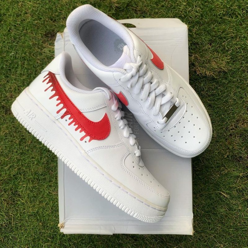 Red Drip Air Force 1 Custom - Image 4