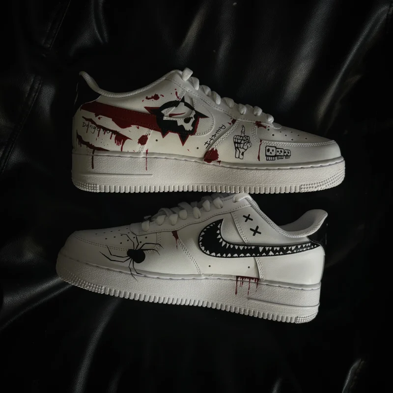 Skull & Roses Halloween Air Force 1 Custom - Image 2
