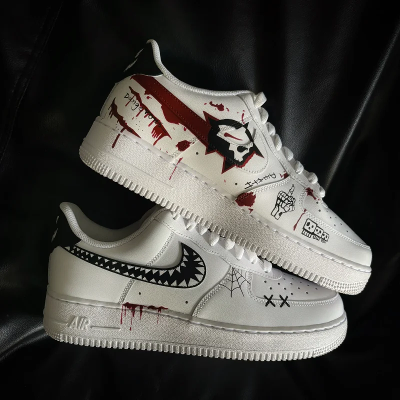 Skull & Roses Halloween Air Force 1 Custom - Image 3