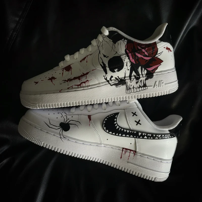 Skull & Roses Halloween Air Force 1 Custom - Image 4