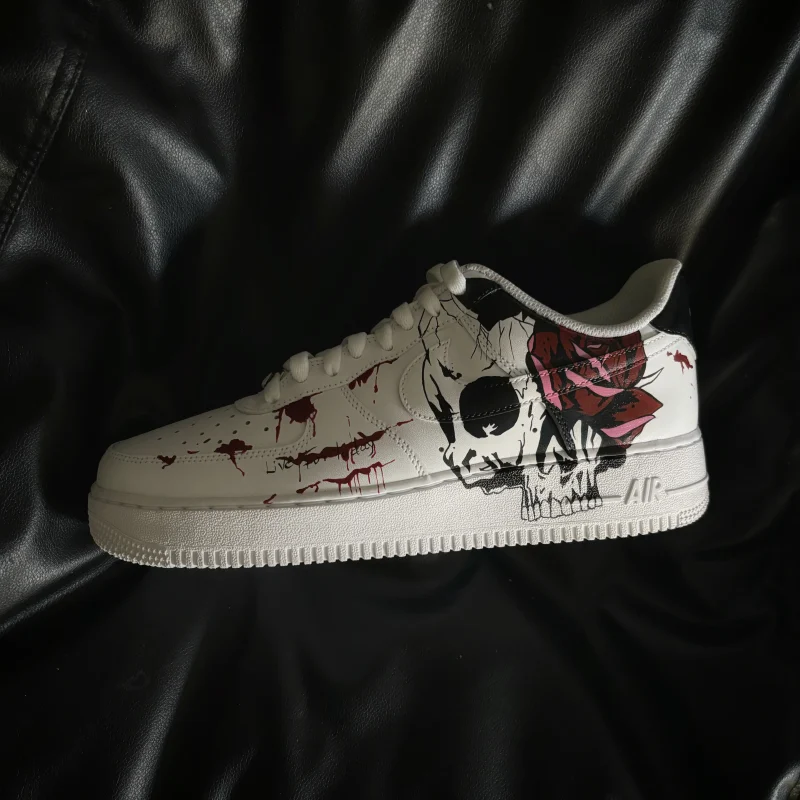 Skull & Roses Halloween Air Force 1 Custom - Image 5