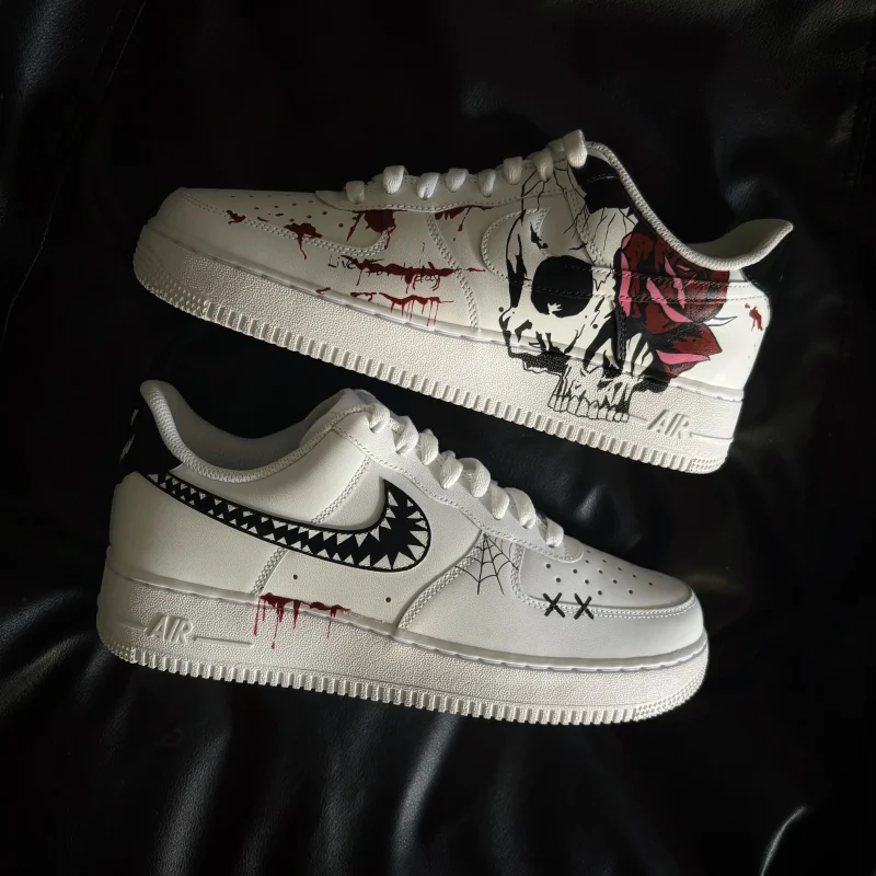 Skull & Roses Halloween Air Force 1 Custom