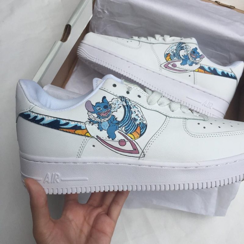 Surfing Stitch Air Force 1 Custom - Lilo & Stitch - Image 3