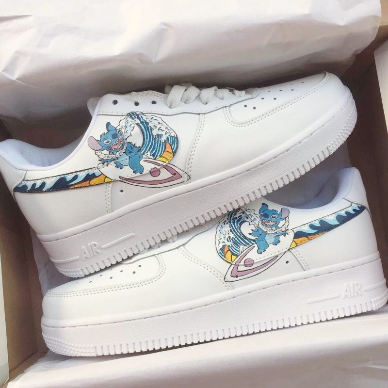 Surfing Stitch Air Force 1 Custom - Lilo & Stitch