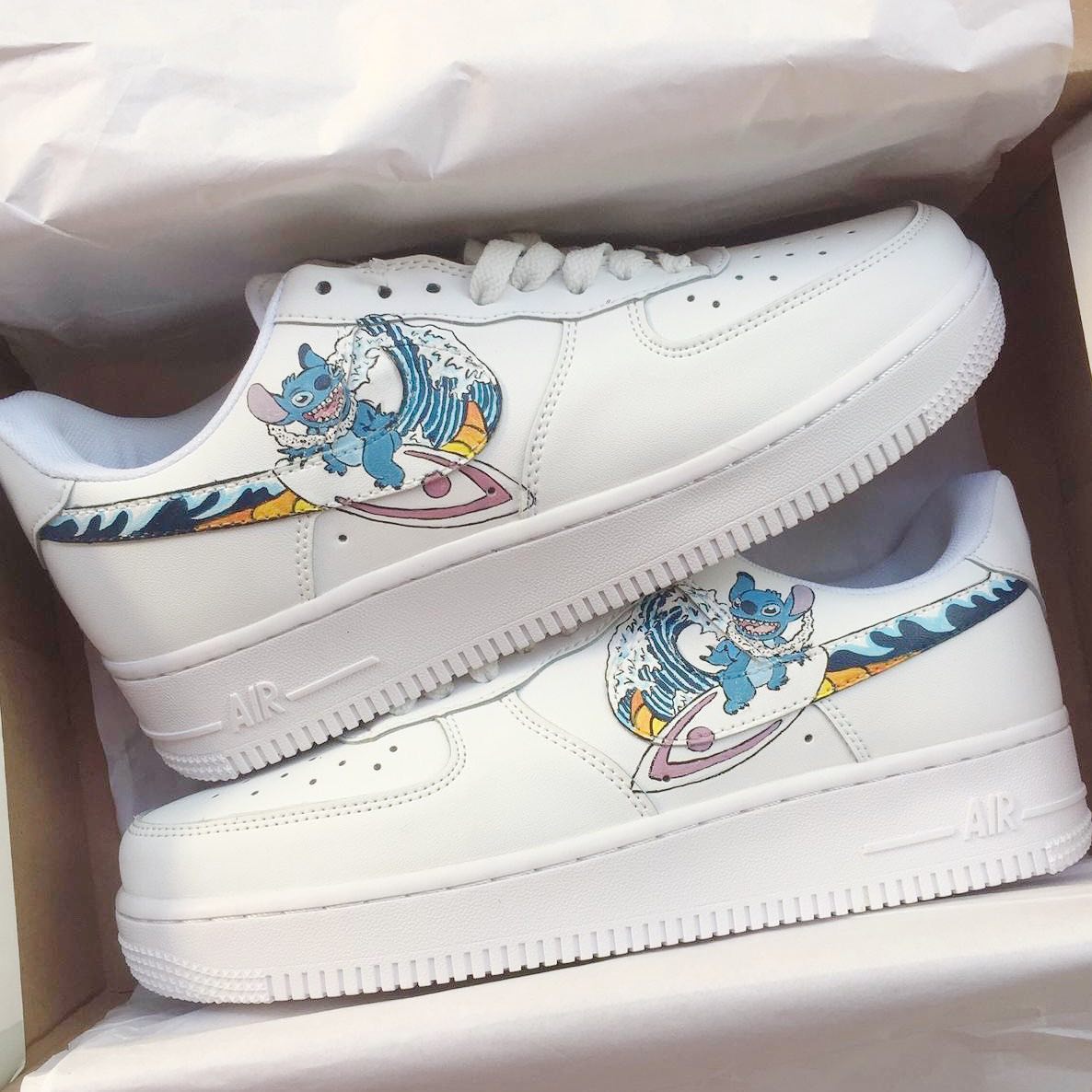 Surfing Stitch Air Force 1 Custom - Lilo & Stitch