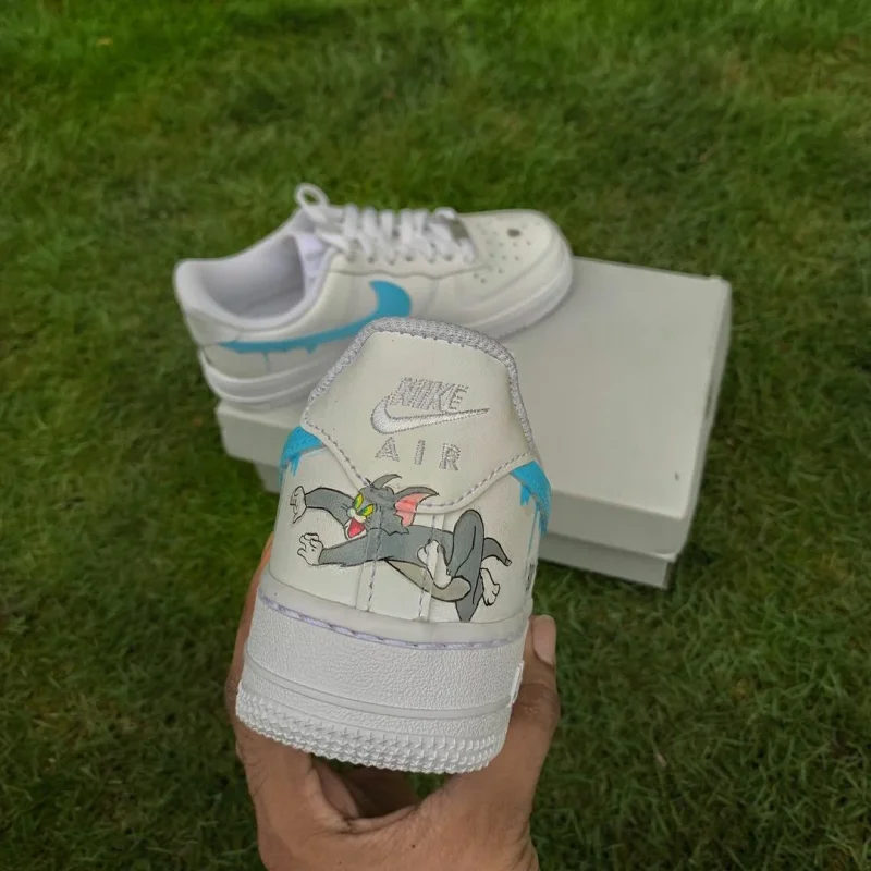 Tom and Jerry Drip Swoosh Air Force 1 Custom - Image 2