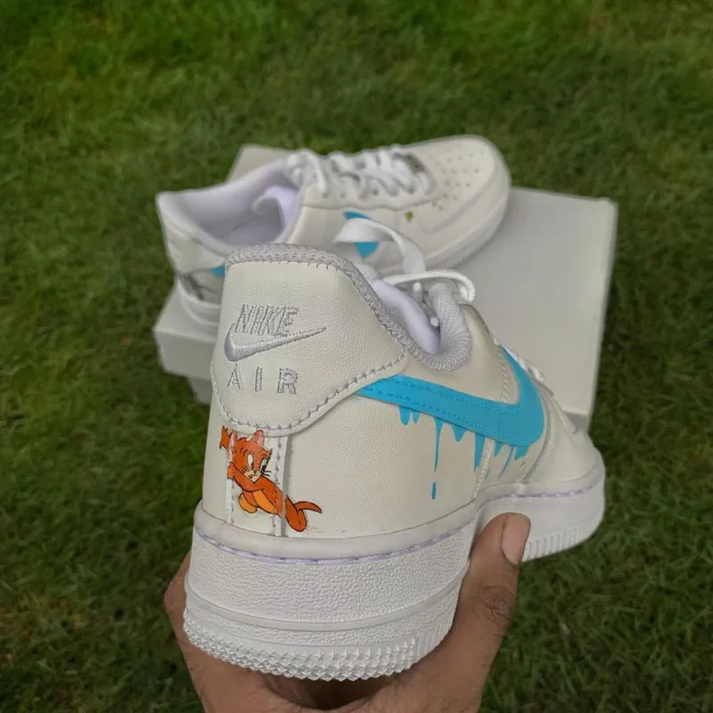 Tom and Jerry Drip Swoosh Air Force 1 Custom - Image 4