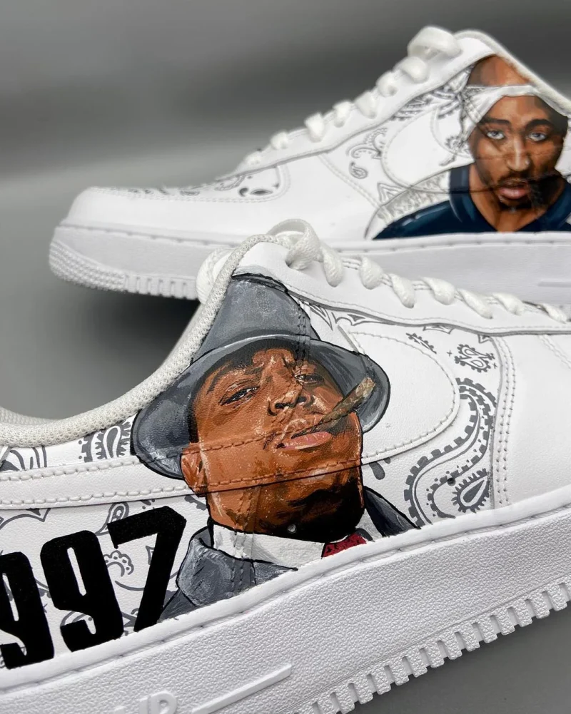Tupac x Biggie Air Force 1 Custom - Image 2