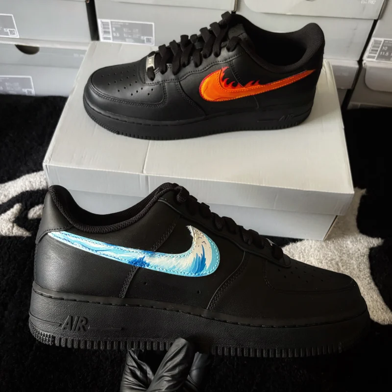 Water & Fire Swoosh Air Force 1 Custom - Image 2