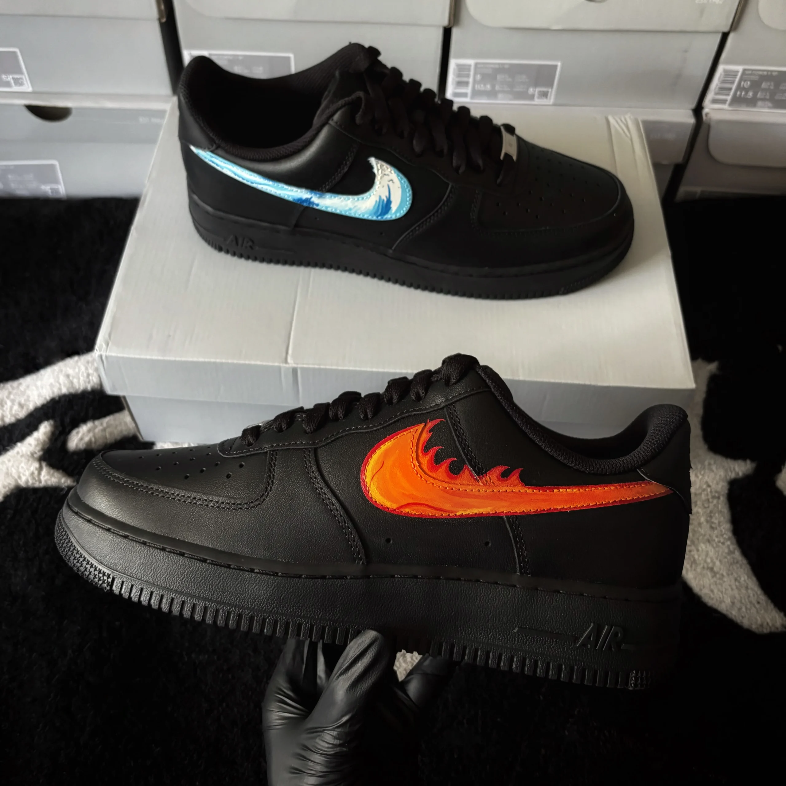 Water & Fire Air Force 1 Custom