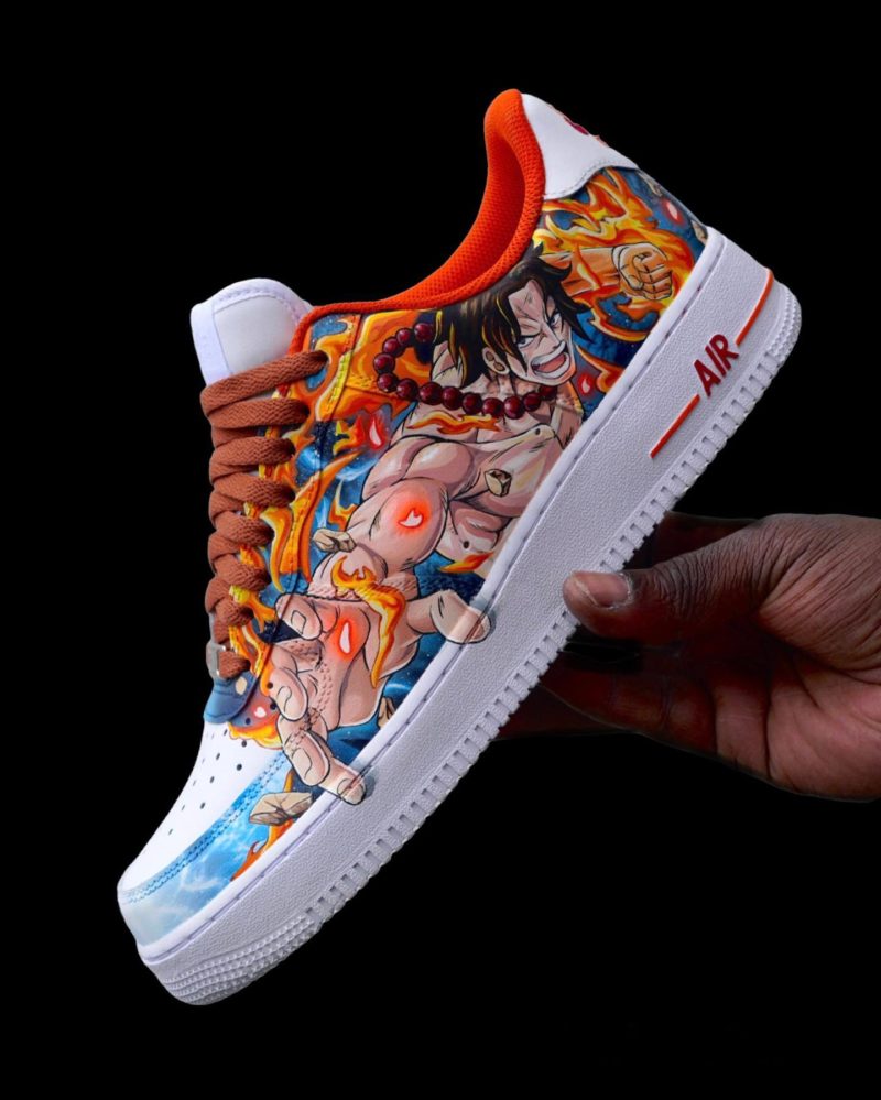 One Piece - Ace & Luffy Air Force 1 Custom - Image 2