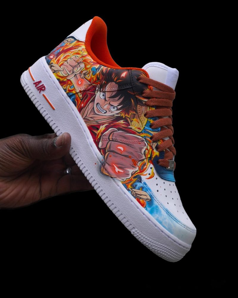 One Piece - Ace & Luffy Air Force 1 Custom - Image 3