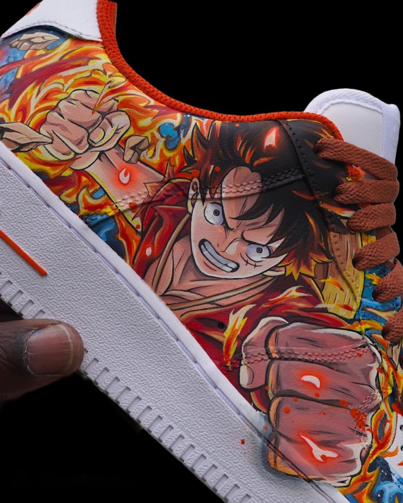 One Piece - Ace & Luffy Air Force 1 Custom - Image 4