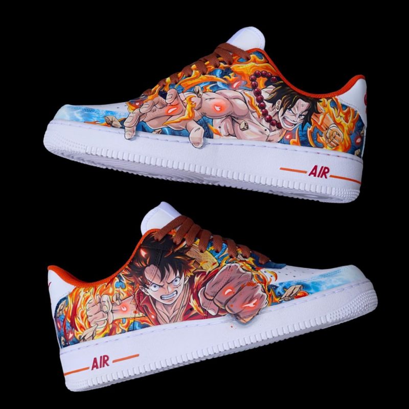 one Piece - Ace & Luffy Air Force 1 Custom