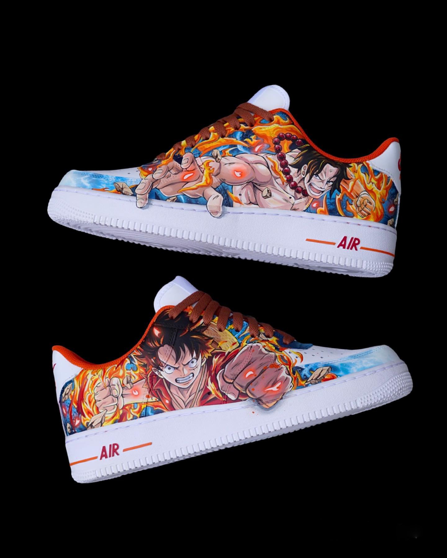 one Piece - Ace & Luffy Air Force 1 Custom